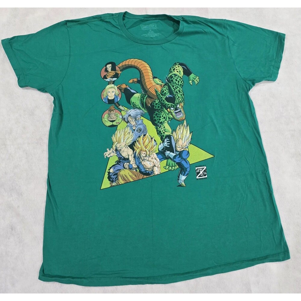 Dragon Ball Z Cell Saga Graphic T-Shirt Green Men's Size 2XL Bioworld Hot Topic